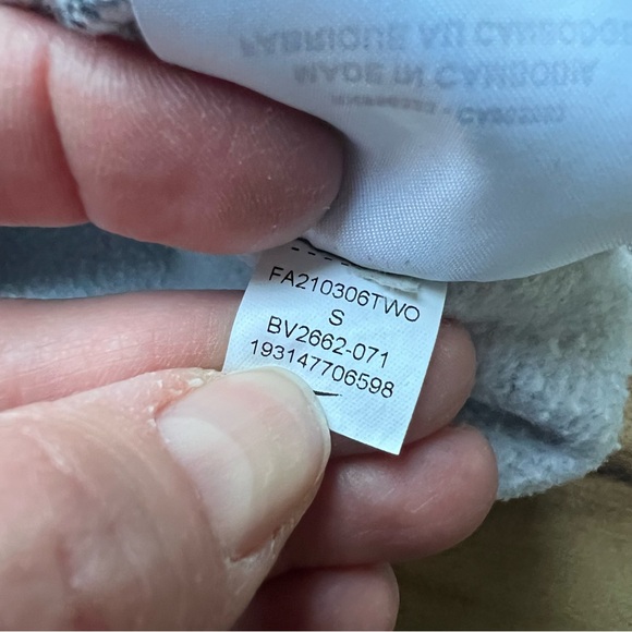 Nike Sportswear Club Fleece Men's Crew Dark Grey Heather/White Size Small - Picture 7 of 10